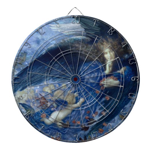 Nacht mit ihrer Train of Stars (Engel mit Cherubs) Dartscheibe (vorne)