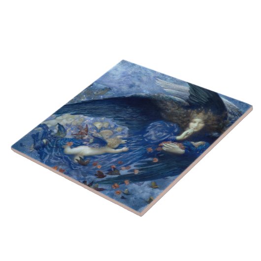 Nacht mit ihrer Train of Stars (Engel mit Cherubs) Fliese (Seite)