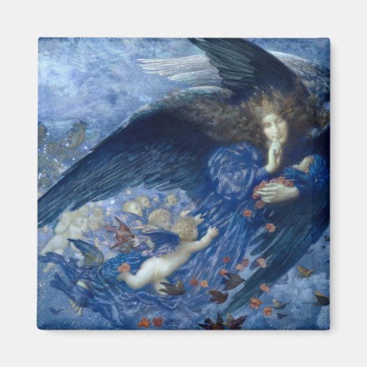 Nacht mit ihrer Train of Stars (Engel mit Cherubs) Magnet (Vorne)