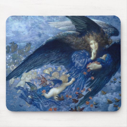 Nacht mit ihrer Train of Stars (Engel mit Cherubs) Mousepad (Vorne)