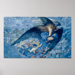 Nacht mit ihrer Train of Stars (Engel mit Cherubs) Poster