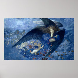 Nacht mit ihrer Train of Stars (Engel mit Cherubs) Poster