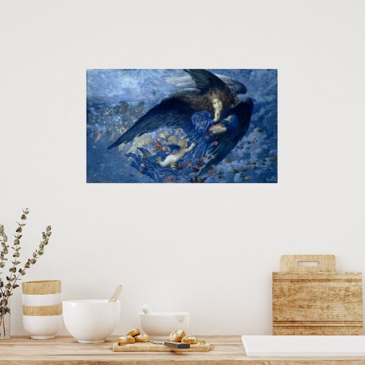 Nacht mit ihrer Train of Stars (Engel mit Cherubs) Poster (Küche)