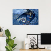 Nacht mit ihrer Train of Stars (Engel mit Cherubs) Poster (Heimbüro)