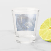 Nacht mit ihrer Train of Stars (Engel mit Cherubs) Schnapsglas (Rückseite)