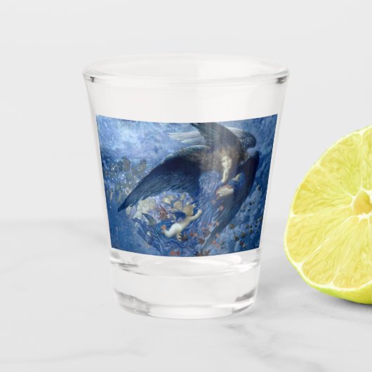 Nacht mit ihrer Train of Stars (Engel mit Cherubs) Schnapsglas (Vorderseite)