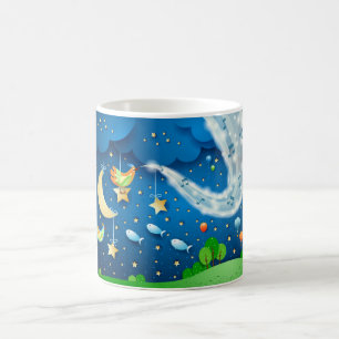 Nacht mit Musik und Vögeln Kaffeetasse