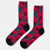 Nacht-Mohn-Garten Socken (Linkes Detail)