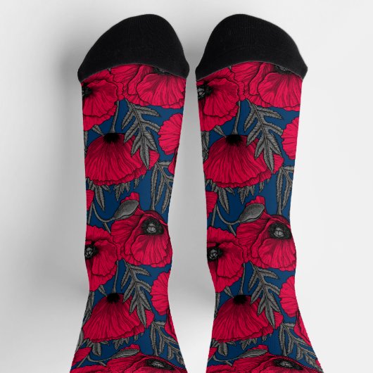 Nacht-Mohn-Garten Socken (Oben)