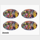 NACHT OVALER AUFKLEBER (Blatt)