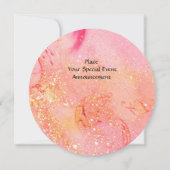 NACHT, Pink-orange-gelbe Glitzern Einladung (Rückseite)