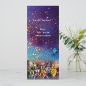 NACHT-RIDERS, strahlend blauer Glitzern Einladung (Stehend Vorderseite)