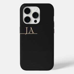 Nacht Schwarz Einfarbig Apricot Beige Initialen Case-Mate iPhone Hülle