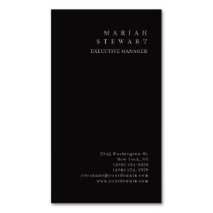 Nacht Schwarz Minimalistisch Elegant Modern Schlic Magnetische Visitenkarte