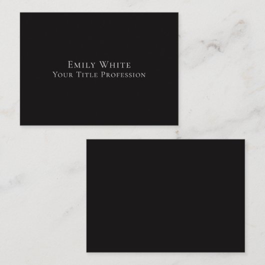 Nacht Schwarz Schlicht Elegant Modern Profi Begleitkarte (Vorne/Hinten)