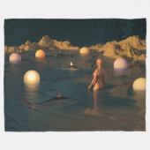 Nacht schwimmen fleecedecke (Vorderseite (Horizontal))
