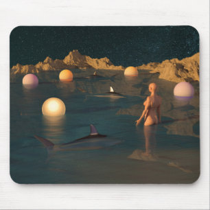 Nacht schwimmen mousepad