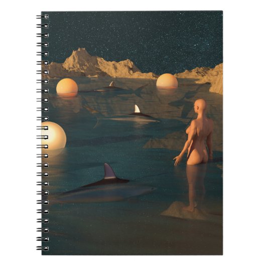 Nacht schwimmen notizblock (Vorderseite)
