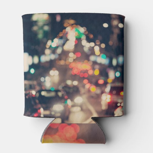 Nacht Stadt: Retro verschwommenes Licht. Dosenkühler (Rückseite)
