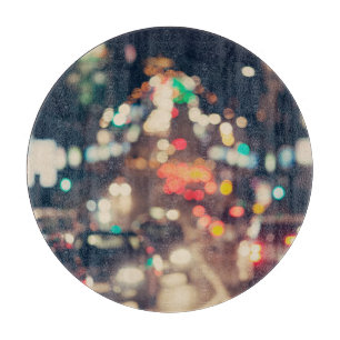 Nacht Stadt: Retro verschwommenes Licht. Schneidebrett