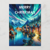 Nacht Symphonie: Lake Serenity Weihnachtskarte Postkarte (Vorderseite)