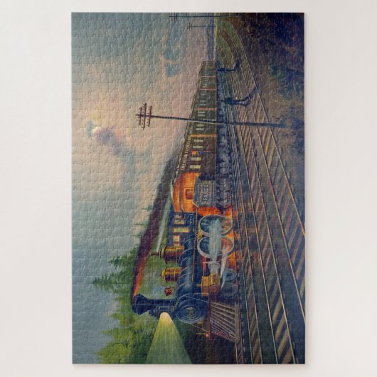 Nacht Szene auf der New Yorker Zentralbahn Puzzle (Vertikal)