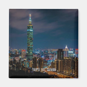 Nacht Szene von Taipei 101, Taiwan Magnet