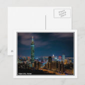 Nacht Szene von Taipei 101, Taiwan Postkarte (Vorne/Hinten)