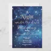 Nacht unter den Sternen Blue Starry Sky Wedding In Einladung (Vorderseite)