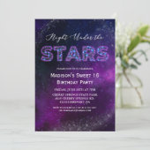 Nacht unter den Sternen Einladung zum Geburtstag (Stehend Vorderseite)