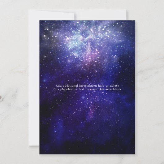 Nacht unter den Sternen Galaxy Sweet 16 Einladung (Rückseite)