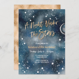 Nacht unter den Sternen Gold Einladung