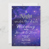 Nacht unter den Sternen Lila Sternenhimmel Einladung (Vorderseite)