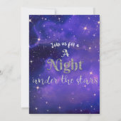 Nacht unter den Sternen Lila Sternenhimmel Einladung (Rückseite)
