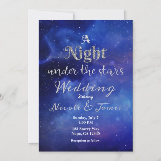 Nacht unter den Sternen Sternenhimmel Himmelfahrt Einladung (Vorderseite)