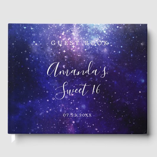 Nacht unter der Sternengalaxie Gästebuch (Vorderseite)