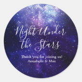 Nacht unter der Sternengalaxie Runder Aufkleber (Vorderseite)