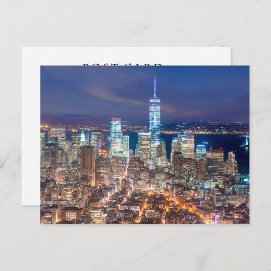 Nacht von Manhattan Postkarte (Vorne/Hinten)