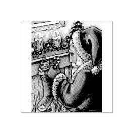 NACHT VOR CHRISTMAS, SANTA RUBBER BRIEFMARKE GUMMISTEMPEL