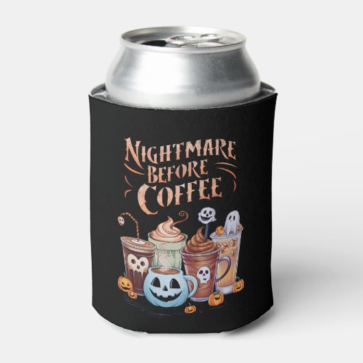 Nacht vor Coffee Pumpkin Gewürz Halloween Dosenkühler (Kanne Vorderseite)