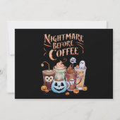 Nacht vor Coffee Pumpkin Gewürz Halloween Einladung (Vorderseite)
