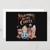 Nacht vor Coffee Pumpkin Gewürz Halloween Einladung (Vorne/Hinten)