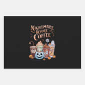 Nacht vor Coffee Pumpkin Gewürz Halloween Geschenkpapier Set (Vorderseite)