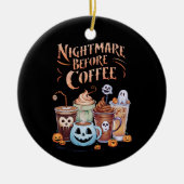 Nacht vor Coffee Pumpkin Gewürz Halloween Keramik Ornament (Vorne)