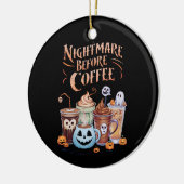 Nacht vor Coffee Pumpkin Gewürz Halloween Keramik Ornament (Links)