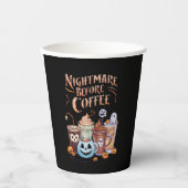 Nacht vor Coffee Pumpkin Gewürz Halloween Pappbecher (Vorderseite)