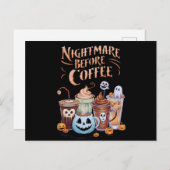Nacht vor Coffee Pumpkin Gewürz Halloween Postkarte (Vorne/Hinten)