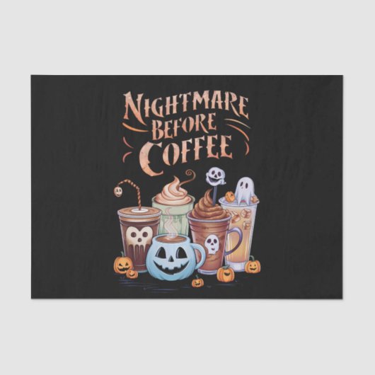 Nacht vor Coffee Pumpkin Gewürz Halloween Seidenpapier (Vorderseite)
