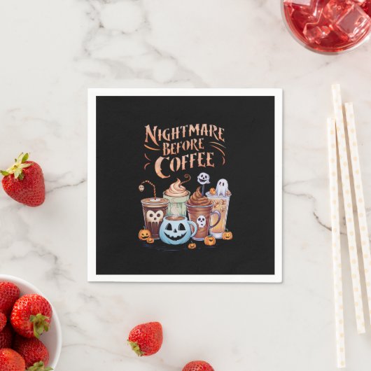 Nacht vor Coffee Pumpkin Gewürz Halloween Serviette (Beispiel)