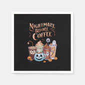 Nacht vor Coffee Pumpkin Gewürz Halloween Serviette (Vorderseite)